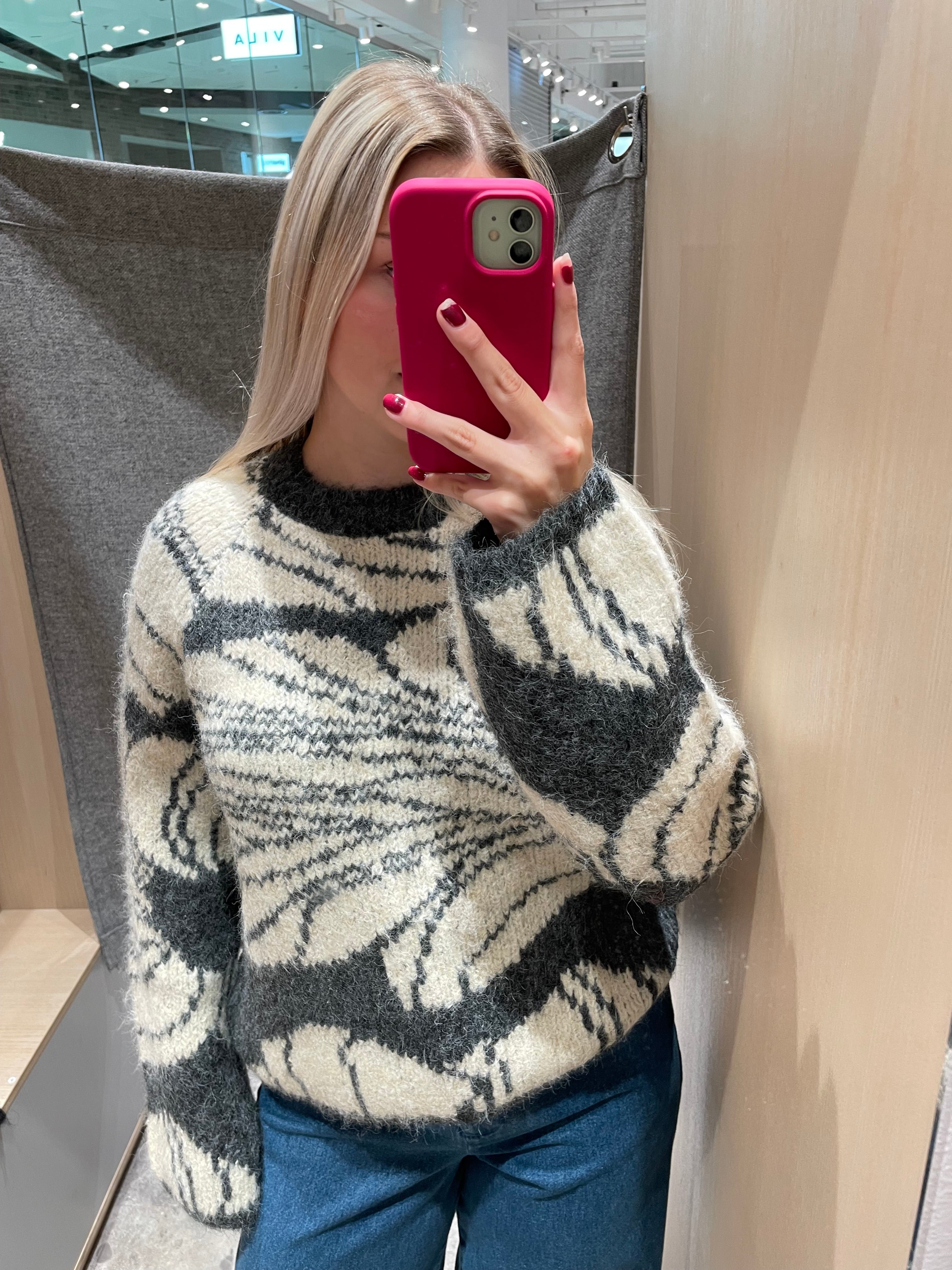 OBJJULINE Pullover - Dark Grey Melange